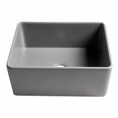ALFI 24" x 18" Smooth Apron Single Bowl Fireclay Farm Sink - ABF2418 - The Home Selection