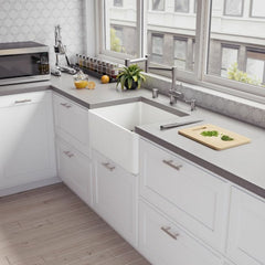 ALFI 24" x 18" Smooth Apron Single Bowl Fireclay Farm Sink - ABF2418 - The Home Selection