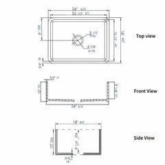 ALFI 24" x 18" Smooth Apron Single Bowl Fireclay Farm Sink - ABF2418 - The Home Selection