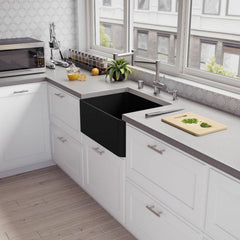 ALFI 24" x 18" Smooth Apron Single Bowl Fireclay Farm Sink - ABF2418 - The Home Selection
