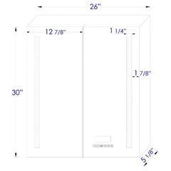 ALFI 26" x 30" Double Door LED Light Bluetooth Medicine Cabinet - ABMC2630BT - The Home Selection