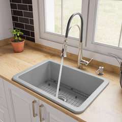 ALFI 27" x 18" Fireclay Undermount / Drop In Firelcay Kitchen Sink - ABF2718UD - The Home Selection