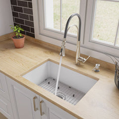 ALFI 27" x 18" Fireclay Undermount / Drop In Firelcay Kitchen Sink - ABF2718UD - The Home Selection