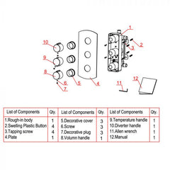 ALFI 3-Way Thermostatic Valve Shower Mixer Round Knobs - AB4001 - The Home Selection