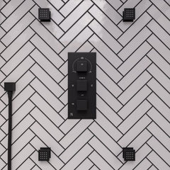 ALFI 3-Way Thermostatic Valve Shower Mixer Square Knobs - AB2801 - The Home Selection