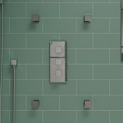 ALFI 3-Way Thermostatic Valve Shower Mixer Square Knobs - AB2801 - The Home Selection