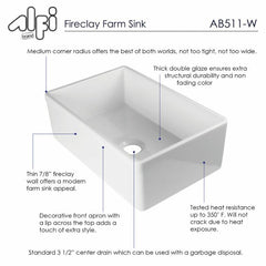 ALFI 30" Farm Sink With Lip Single Bowl Design for Kitchen - AB511 - The Home Selection