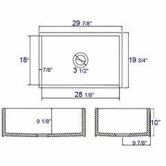 ALFI 30" Farm Sink With Lip Single Bowl Design for Kitchen - AB511 - The Home Selection