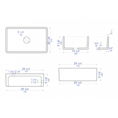ALFI 30" Reversible Single Fireclay Farmhouse Kitchen Sink - AB3020SB - The Home Selection