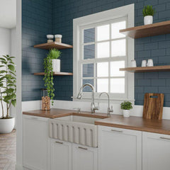 ALFI 30" Reversible Smooth/Fluted Single Fireclay Farm Sink - AB3018HS - The Home Selection