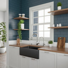ALFI 30" Reversible Smooth/Fluted Single Fireclay Farm Sink - AB3018HS - The Home Selection