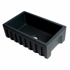 ALFI 30" Reversible Smooth/Fluted Single Fireclay Farm Sink - AB3018HS - The Home Selection