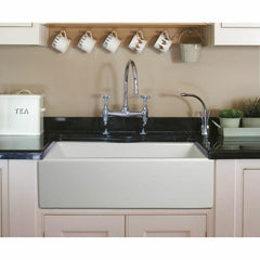 ALFI 30" Reversible Smooth/Fluted Single Fireclay Farm Sink - AB3018HS - The Home Selection