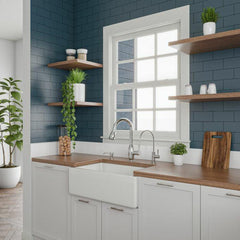 ALFI 30" Reversible Smooth/Fluted Single Fireclay Farm Sink - AB3018HS - The Home Selection