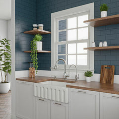 ALFI 30" Reversible Smooth/Fluted Single Fireclay Farm Sink - AB3018HS - The Home Selection