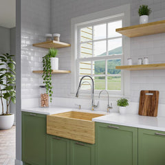 ALFI 30" Single Bowl Bamboo Farmhouse Apron Front Kitchen Sink - AB3021 - The Home Selection