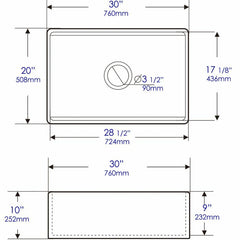 ALFI 30" White Smooth Apron Workstation Step Rim Fireclay Farm Sink with Accessories - ABFS3020-W - The Home Selection
