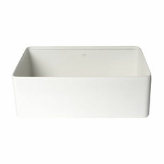 ALFI 30" White Smooth Apron Workstation Step Rim Fireclay Farm Sink with Accessories - ABFS3020-W - The Home Selection