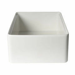ALFI 30" White Smooth Apron Workstation Step Rim Fireclay Farm Sink with Accessories - ABFS3020-W - The Home Selection