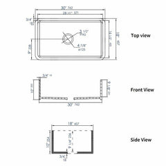 ALFI 30" x 18" Smooth Apron Single Bowl Fireclay Farm Sink - ABF3018 - The Home Selection