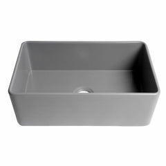 ALFI 30" x 18" Smooth Apron Single Bowl Fireclay Farm Sink - ABF3018 - The Home Selection