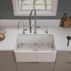 ALFI 30" x 18" Smooth Apron Single Bowl Fireclay Farm Sink - ABF3018 - The Home Selection