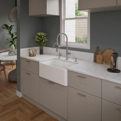 ALFI 30" x 18" Smooth Apron Single Bowl Fireclay Farm Sink - ABF3018 - The Home Selection