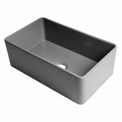 ALFI 30" x 18" Smooth Apron Single Bowl Fireclay Farm Sink - ABF3018 - The Home Selection