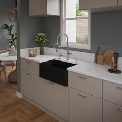 ALFI 30" x 18" Smooth Apron Single Bowl Fireclay Farm Sink - ABF3018 - The Home Selection