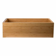 ALFI 33'' Double Bowl Apron Front Farm Bamboo Kitchen Sink - AB3321 - The Home Selection