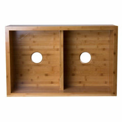 ALFI 33'' Double Bowl Apron Front Farm Bamboo Kitchen Sink - AB3321 - The Home Selection