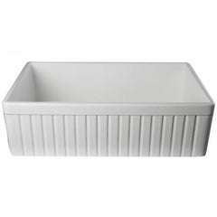 ALFI 33" Single Bowl Fluted Fireclay Farm Sink - AB532 - The Home Selection