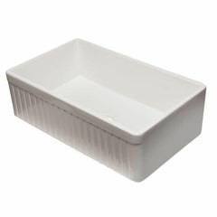 ALFI 33" Single Bowl Fluted Fireclay Farm Sink - AB532 - The Home Selection