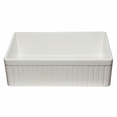 ALFI 33" Single Bowl Fluted Fireclay Farm Sink - AB532 - The Home Selection