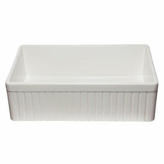 ALFI 33" Single Bowl Fluted Fireclay Farm Sink - AB532 - The Home Selection