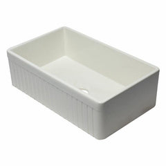 ALFI 33" Single Bowl Fluted Fireclay Farm Sink - AB532 - The Home Selection