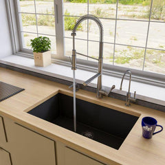 ALFI 33" Single Bowl Undermount Granite Composite Kitchen Sink - AB3322UM - The Home Selection