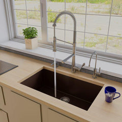 ALFI 33" Single Bowl Undermount Granite Composite Kitchen Sink - AB3322UM - The Home Selection