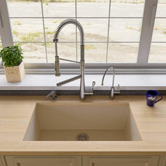 ALFI 33" Single Bowl Undermount Granite Composite Kitchen Sink - AB3322UM - The Home Selection