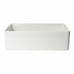 ALFI 33" White Smooth Apron Workstation Step Rim Fireclay Farm Sink with Accessories - ABFS3320S-W - The Home Selection