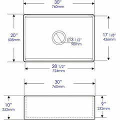 ALFI 33" White Smooth Apron Workstation Step Rim Fireclay Farm Sink with Accessories - ABFS3320S-W - The Home Selection