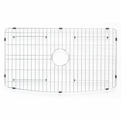 ALFI 33" White Smooth Curved Apron 33" x 20" Single Bowl Fireclay Farm Sink with Grid - ABFC3320S-W - The Home Selection