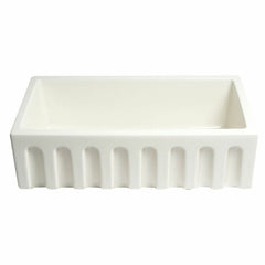 ALFI 33" x 18" Reversible Fluted / Smooth Fireclay Farm Sink - AB3318HS - The Home Selection