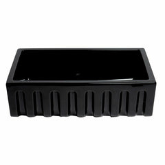 ALFI 33" x 18" Reversible Fluted / Smooth Fireclay Farm Sink - AB3318HS - The Home Selection