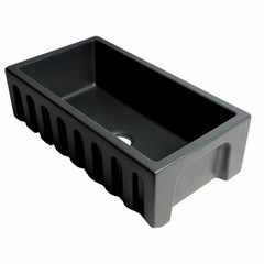 ALFI 33" x 18" Reversible Fluted / Smooth Fireclay Farm Sink - AB3318HS - The Home Selection