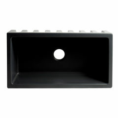 ALFI 33" x 18" Reversible Fluted / Smooth Fireclay Farm Sink - AB3318HS - The Home Selection