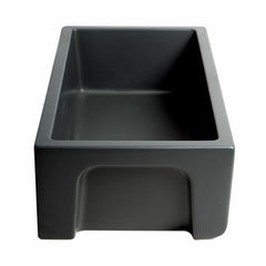 ALFI 33" x 18" Reversible Fluted / Smooth Fireclay Farm Sink - AB3318HS - The Home Selection