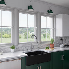 ALFI 33" x 18" Reversible Fluted / Smooth Fireclay Farm Sink - AB3318HS - The Home Selection