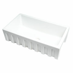 ALFI 33" x 18" Reversible Fluted / Smooth Fireclay Farm Sink - AB3318HS - The Home Selection