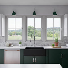 ALFI 33" x 18" Reversible Fluted / Smooth Fireclay Farm Sink - AB3318HS - The Home Selection